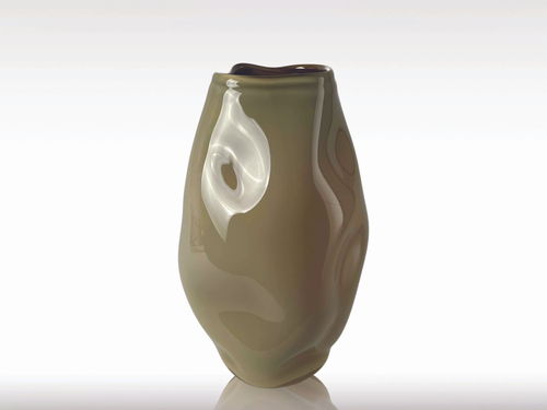 ALEXA LIXFELD METEORITE VASE / TAUPE H18” x Ø10”