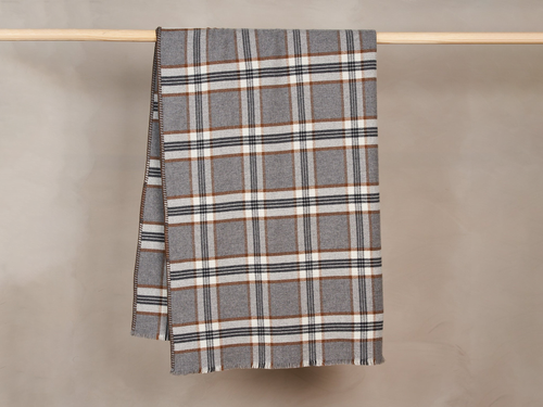 ALONPI BACH PLAID CASHMERE THROW 57" x 79"