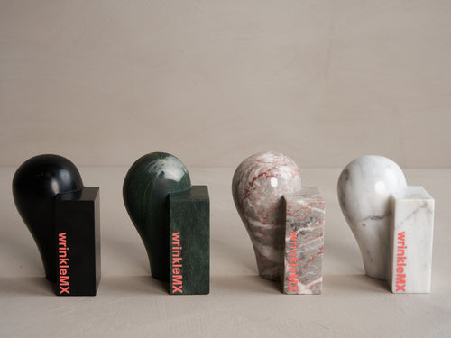WRINKLE MARBLE PITCH DROP STOOL Ø15" x H17"