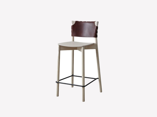 GEMLA NORDIC BAR STOOL / LEATHER BACK