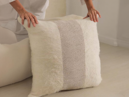 IDENTIDAD ARGENTINA NUBES CUSHION / IVORY + BEIGE 22" x 22"