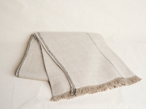 TEIXIDORS ABANS LINEN BLANKET / LIGHT GREY 94" x 110"
