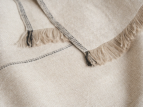 TEIXIDORS ABANS LINEN BLANKET / LIGHT GREY 94" x 110"