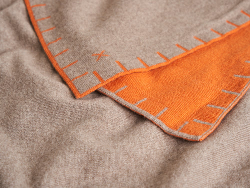 BEGG X CO TRAVERSE THROW / NATURAL + ORANGE 55" x 71"