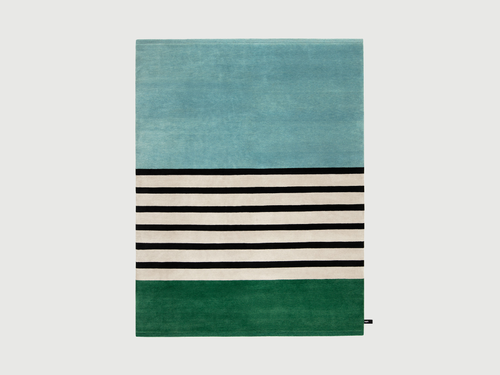 CC-TAPIS CHARLOTTE PERRIAND NOIR GRIS RUG 7'5" x 9'8"