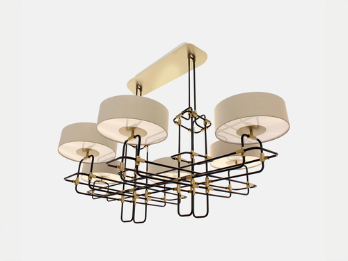 MARTIN HUXFORD BREUER LARGE 6 ARM CHANDELIER L60" x W43" x H24-39"