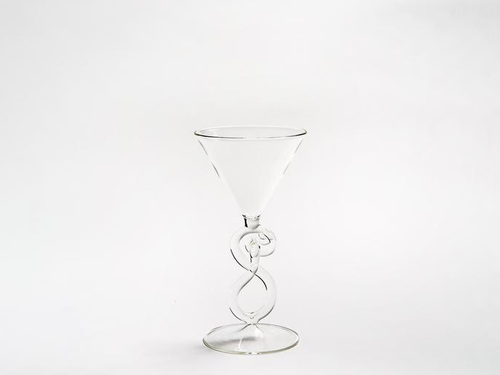 SIMONE CRESTANI SERPENTINE MARTINI GLASS H8"