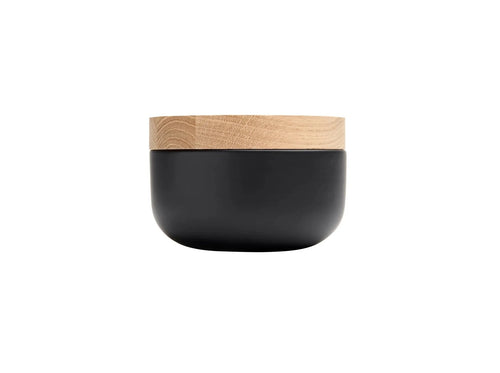 WHEN OBJECTS WORK VINCENT VAN DUYSEN BLACK POT H3" x Ø6" + 3cm OAK LID