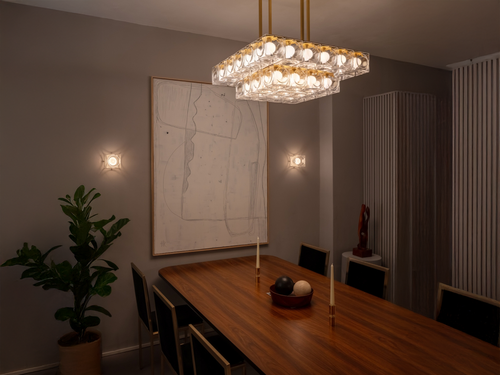 LEE BROOM CHANT 6x6 2-TIER CHANDELIER L30.75" x W30.75" x H10.6"