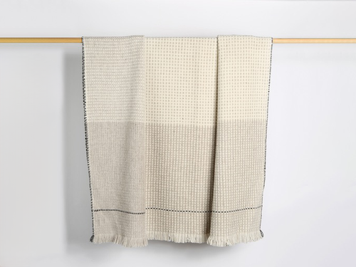 TEIXIDORS TEMPS WOOL THROW / LIGHT GREY 55"  x 71"