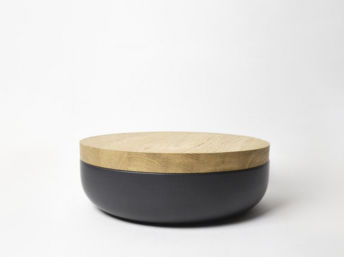 WHEN OBJECTS WORK VINCENT VAN DUYSEN BLACK BOWL + OAK LID 12" x 3" **