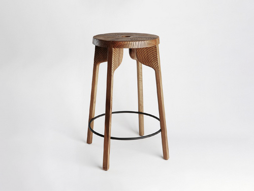 ZANAT TATTOO PEACOCK COUNTER/BARSTOOL WALNUT  Ø12.5” x H24"