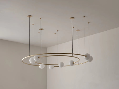 VOLKER HAUG STUDIO ODDMENTS DUAL RING CHANDELIER Ø63"