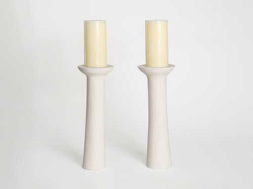 MALGORZATA BANY PILLAR CANDLESTICK set of 2 H13.25” x Ø5”