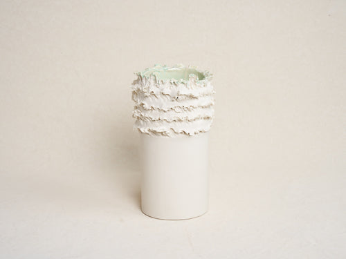 VITTORIO PASSARO BISCUIT VASE / CRYSTAL GREEN H11.8" x Ø6.6"