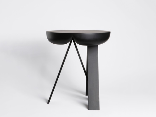 KARAKTER PLUEERSMITT BLACK SIDE TABLE 2  H17.75" x W15.75"