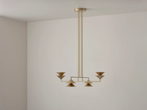 VOLKER HAUG STUDIO CROSS BALANCED STACK CHANDELIER W43.8" x D43.8" x H24"