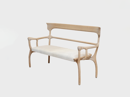 MANDY GRAHAM MARTA SETTEE / WHITE OAK H34” x L60” x D19”