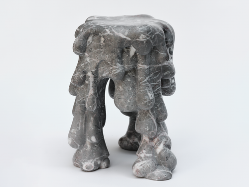 WRINKLE MARBLE PITCH DROP STOOL Ø15" x H17"