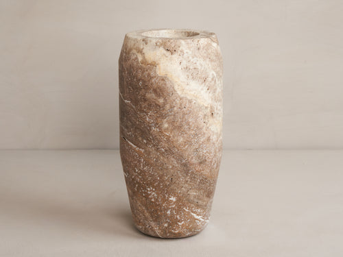 MICHAËL VERHEYDEN AMFORA VASE MEDIUM / TRAVERTINE GREY H16" x Ø8"