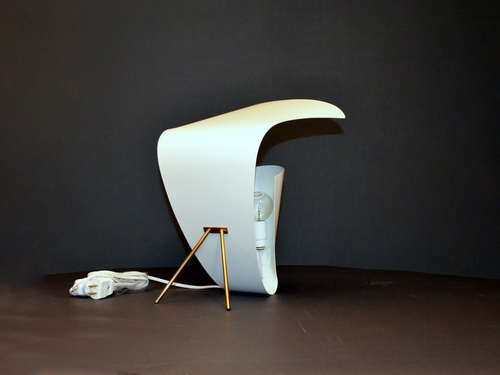 LIGNES DE DEMARCATION MICHEL BUFFET B201 DESK LAMP WHITE H13.5” x W9.75”