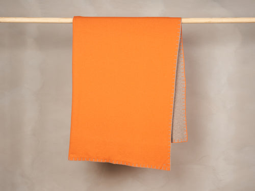 BEGG X CO TRAVERSE THROW / NATURAL AND ORANGE 55" x 71"