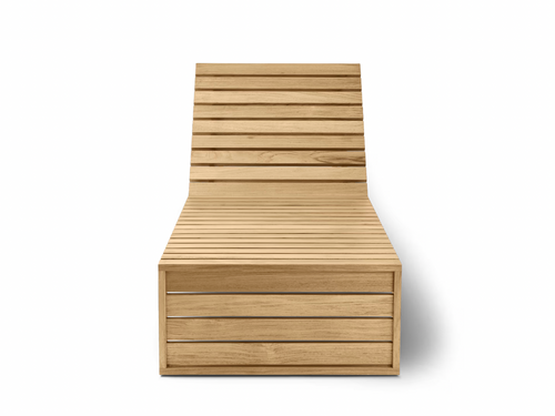 CARL HANSEN BODIL KJAER OUTDOOR TEAK CHAISE LOUNGE L80.7 X W27.6" x H13.2”
