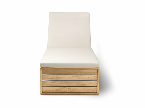 CARL HANSEN BODIL KJAER OUTDOOR TEAK CHAISE LOUNGE L80.7 X W27.6" x H13.2”