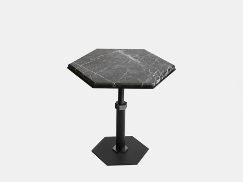 GABRIEL SCOTT PEDESTAL HEXAGON SIDE TABLE 23” x 20" x H11” x 21”