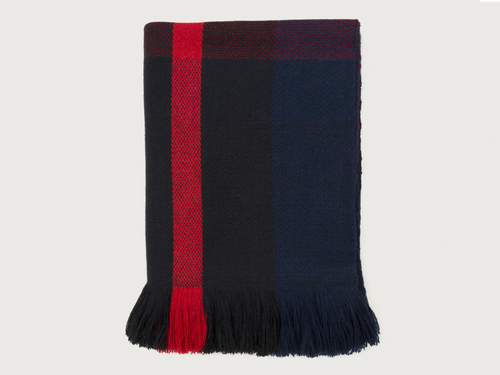 OTHERWAYS VICHY NAVY/ RED THROW L78" x W58.5"
