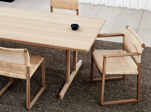 FREDERICIA BORGE MOGENSEN BM61 CHAIR / CANE W18.9" x D18.9" x H30.12" x SH18.11"