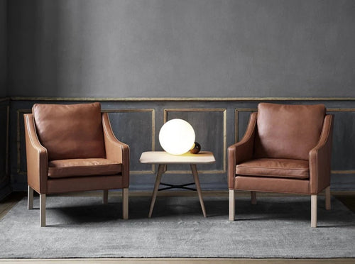 FREDERICIA BORGE MOGENSEN 2207 LOUNGE CHAIR W27.4" x D32.3" x H33" x SH 16.9"