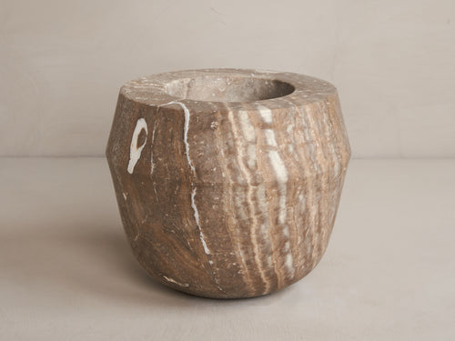 MICHAËL VERHEYDEN BONKU BOWL / TRAVERTINE GREY H8" x Ø10"