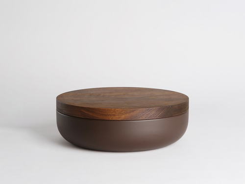 WHEN OBJECTS WORK VINCENT VAN DUYSEN BROWN BOWL + WALNUT LID Ø12" x H3" **