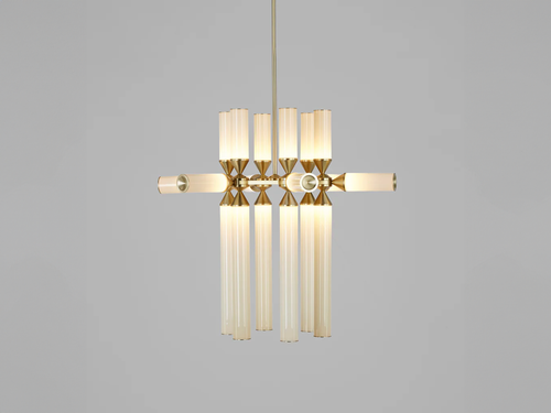 ROLL & HILL CASTLE CHANDELIER / 18-02 L30" x D27 x H27.5"