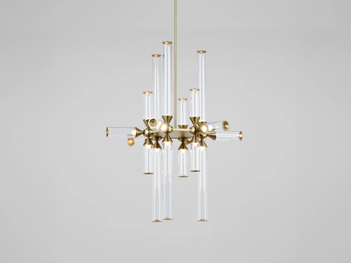 ROLL & HILL CASTLE CHANDELIER / 18-03 L30" x D27 x H37.5"