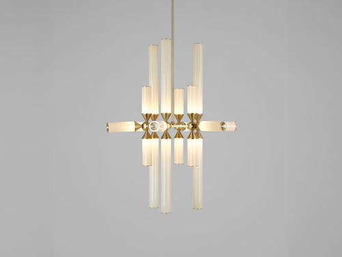 ROLL & HILL CASTLE CHANDELIER / 18-03 L30" x D27 x H37.5"