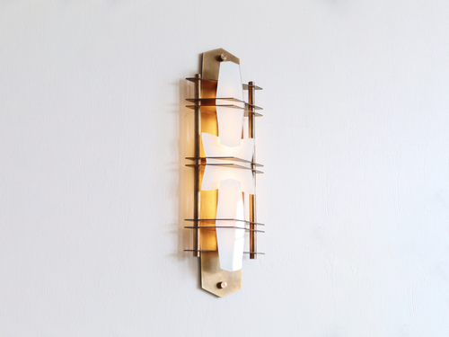 LOST PROFILE COVENANT THREE TIER WALL SCONCE H19" x W7" x D3"