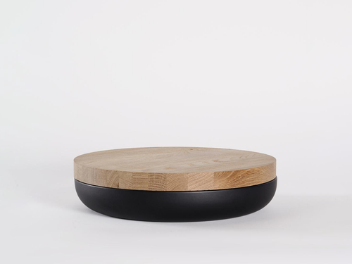 WHEN OBJECTS WORK VINCENT VAN DUYSEN BLACK BOWL + OAK LID Ø12" x H2"