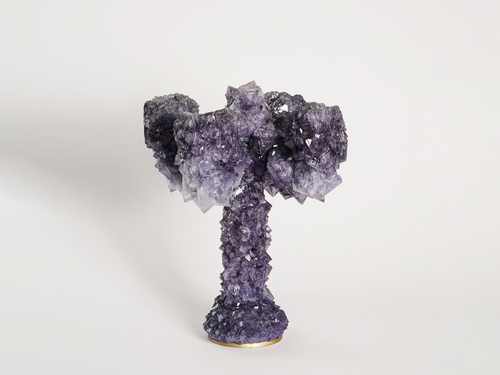 MARK STURKENBOOM OVERGROWN LRG CRYSTAL CANDELABRA /AMETHYST H16.5" x Ø13.8"