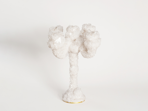 MARK STURKENBOOM OVERGROWN LRG CRYSTAL CANDELABRA / WHITE H16.5" x Ø13.8" **