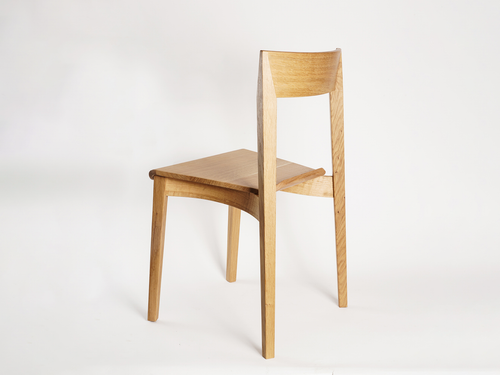 NON-STANDARD GEOMETER DINING CHAIR  D16" x W17.7" x H32" x SH18.5"