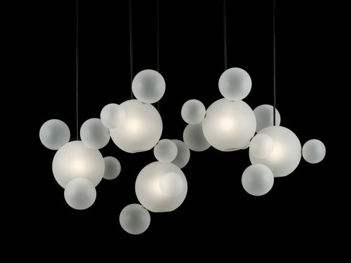 GIOPATO & COOMBES BOLLE FROSTED 24 ZIGZAG CHANDELIER L55" x W23.5" x H44.5"