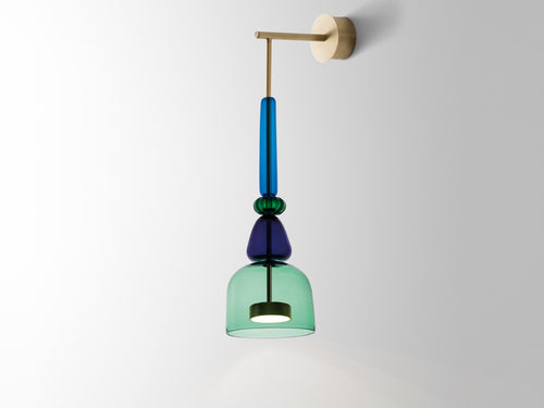 GIOPATO & COOMBES FLAUTI WALL SCONCE / 11 GREEN W6.5" x D10" x H21.5”