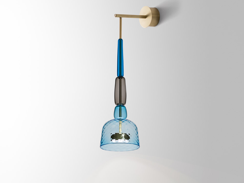 GIOPATO & COOMBES FLAUTI WALL SCONCE / 12 AQUAMARINE W6.5" x D10" x H21.5”