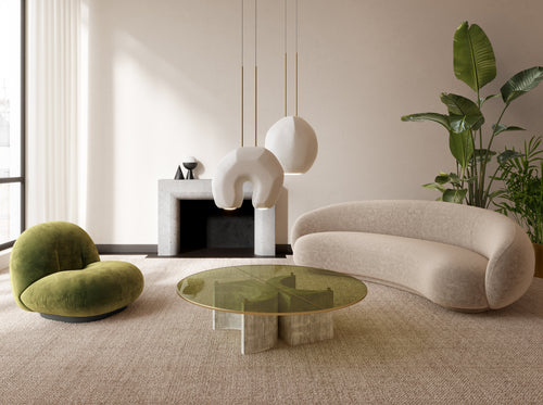 GIOPATO & COOMBES MOONSTONE CIRCULAR CHANDELIER 02 Ø34.5" x H44"