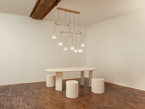 GIOPATO & COOMBES DEWDROPS LINEAR 7 CHANDELIER W59" x H45.5" x D23"