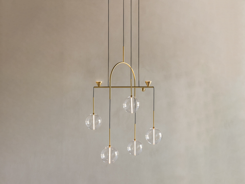 GIOPATO & COOMBES DEWDROPS 5 CHANDELIER W29" x H45" x D20