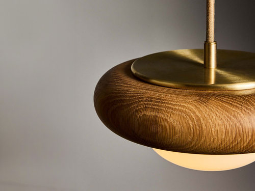 ROLL & HILL HUMBOLDT PENDANT / 01 WOOD Ø8.5" x H3.9"