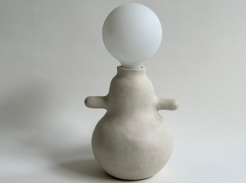 LISA VISCARDI METAFORM LAMP NO.2 / BONE H13" x W8" x D8"